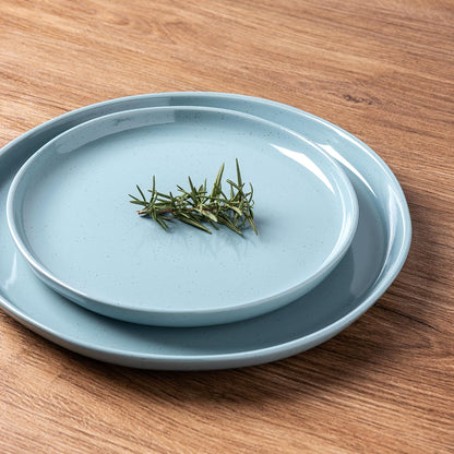 Ceramic Dinnerware Set for Four - 12-Piece Stoneware Plates and Bowls, Handmade, Chip and Scratch Resistant, Dishwasher and Microwave Safe