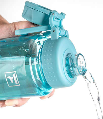 32 Oz Clear Water Bottle with Fast-Flow Spout Lid, Bpa-Free Tritan, Wide Mouth, Leakproof, Reusable Bottle for Gym, School, Office, Travel (Baby Blue)