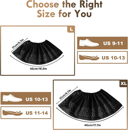 Recycable Shoe Covers Disposable - Black Shoe Covers for Indoors,50Pcs Booties for Shoe Cover,Fits up to 11 US Men and 13 US Women Size,Recyclable Non-Woven Fabric