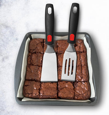 Professional Mini-Serving Spatula Set, Stainless Steel Cutter and Serve Turner for Serving, Flipping or Cooking, Ideal for Brownies, Tiramisu, Cakes, Lasagna or Cookie Etc.