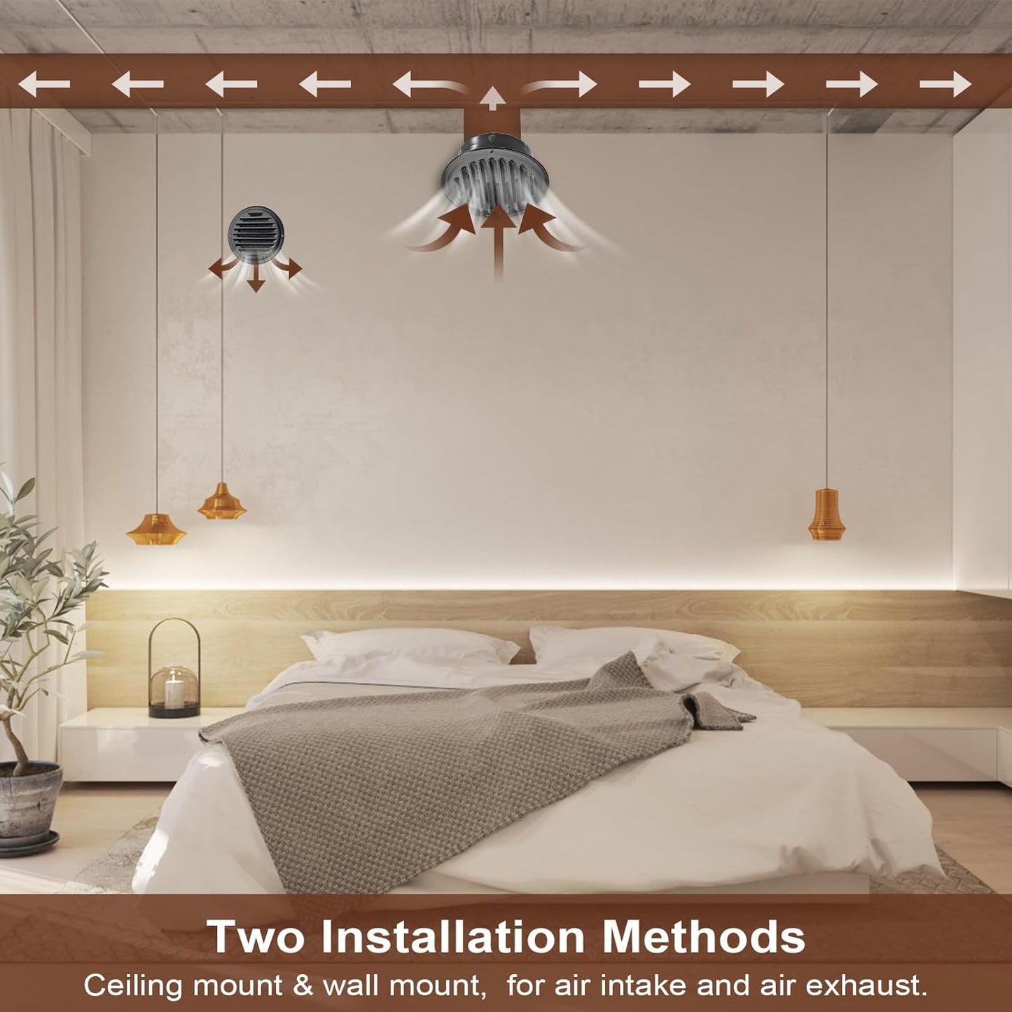 6-Inch Round Black Stainless Steel Air Vent Cover with Built-In Fine Mesh for Kitchen, Bathroom, Garage, Office, and Warehouse Ventilation