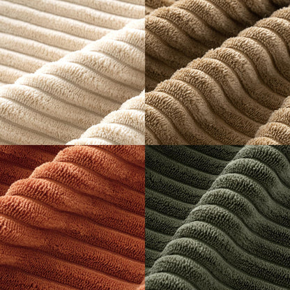 Boho Farmhouse Throw Pillow Covers 18X18 Inch Set of 4 Rustic Modern Neutral Cushion Covers Soft Corduroy Nordic Home Decor for Couch Bed Sofa Living Room Rust-Olive Green