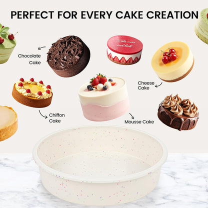 6 Inch Silicone round Cake Pan with Metal Reinforced Frame, Nonstick Silicone Springform Pan for Baking Suitable for Making Layers, Cheese & Chocolate Cakes