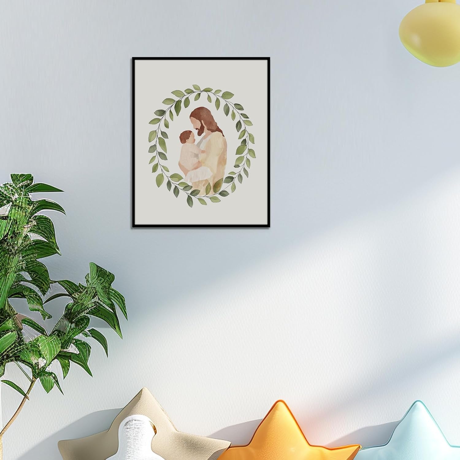 Miscarriage Baby Loss Watercolor Print, Jesus Christ Holding Gender Neutral Baby, Miscarriage Art, Miscarriage Keepsake, Baby Loss Gift, Baby Loss Sympathy Gift (5 X 7 Inches)