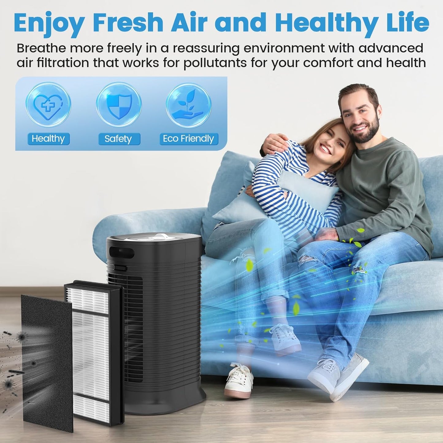 4 HEPA + 8 Carbon Filter, Compatible with Honeywell H Filter, Filters H Compatible with Honeywell HRF-H1 HRF-H2 Fits Model HPA050, HPA150, HPA060, HPA160, HHT055, HHT155 Series