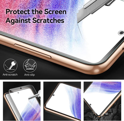 [4+2 Pack] Screen Protector for Samsung Galaxy A53 5G 6.5" 2022 [4 Pack] with [2 Pack] Camera Lens Protector Tempered Glass with [Alignment Frame] Transparent HD Clear Anti-Scratch, 6.5 Inch