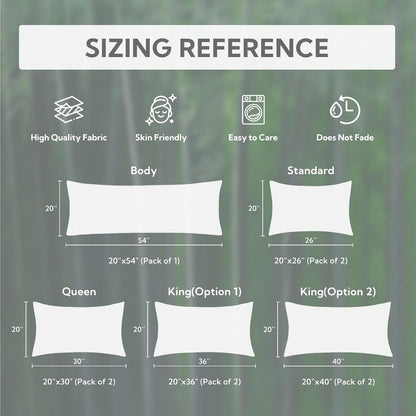 2 Pack Pillowcase Standard Size, Polyester & Rayon Derived from Bamboo Cooling Pillow Cases for Hot Sleepers, Breathable & Moisture Wicking, Soft Envelope Pillow Cases (White, 20"X26")