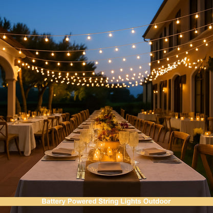 Globe Indoor String Lights Battery Operated, 100 LED Battery Powered String Lights Outdoor Waterproof, 33Ft Classroom Lights with Remote Timer for Bedroom Camping Decor, Warm White