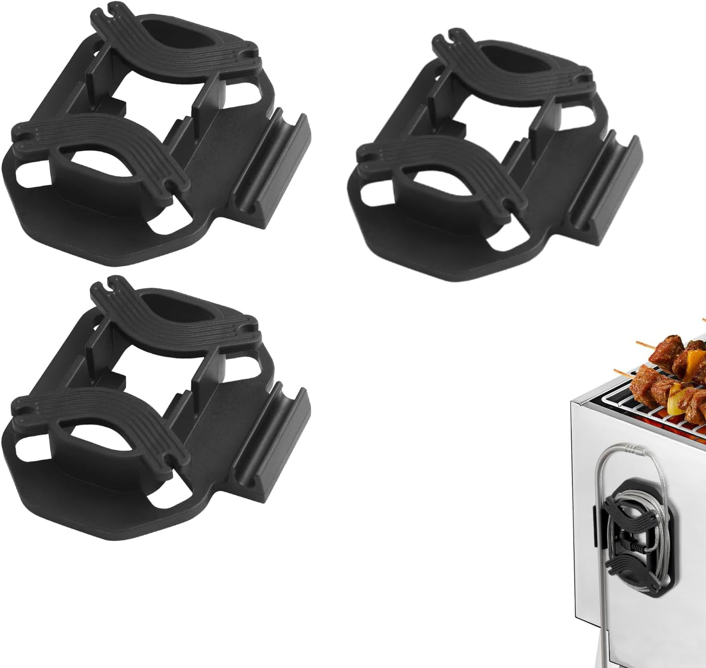 Magnetic Meat Probe Organizer, 3 Pack Upgraded Thermometer Probe Holder Grill Accessory Organizer Compatible with Traeger/Pit Boss/Thermopro/Weber Probe