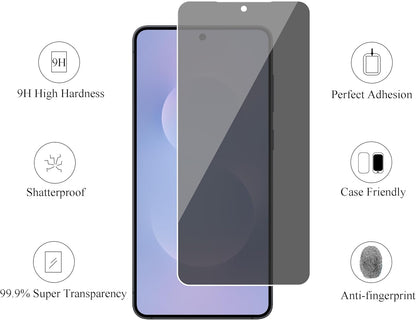 3 Pack Privacy Screen Protector for Galaxy S25 Edge [6.7 Inch] + 3 Pack Camera Lens Protector, anti Spy Private Tempered Glass Film, Case Friendly, [9H Hardness] - HD [6 Pack]