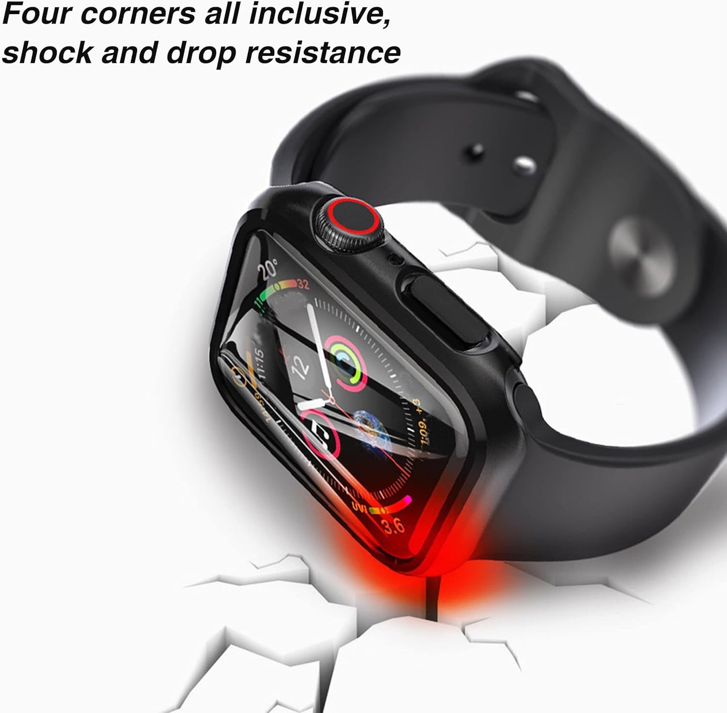 for Apple Watch Ultra 2/Ultra Screen Protector [49Mm],Hard PC Case[2 Pack][Clear], Apple Watch Series 9 & 8 & 7 Screen Protector [45Mm],Hard PC Case [2 Pack][Black]