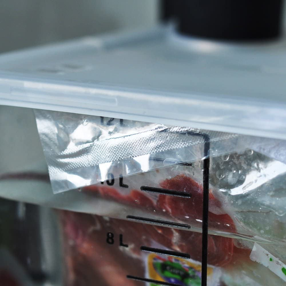 Sous Vide Container 12 Quart with Collapsible Hinged Lid Compatible with Breville Joule Sous Vide Immersion Circulator Cooker (Side Mount)