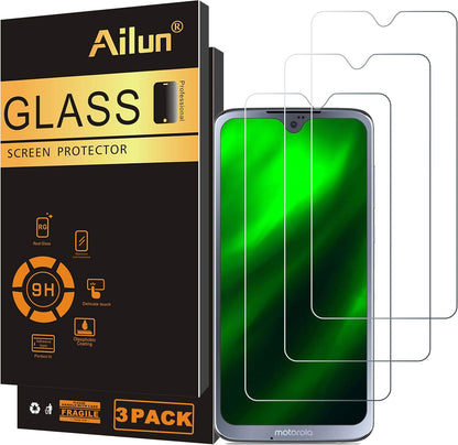 Screen Protector for Moto G7 Play 3Pack 9H Hardness Tempered Glass Screen Protector for Motorola Moto G7 Play Bubble Free anti Scratch Fingerprint Oil Stain Coating Case Friendly