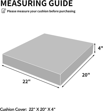 Waterproof Patio Cushion Covers ONLY Cover 22X20X4 Inch 2 Pack Replacement Non-Slip Outdoor Seat Cushion Slipcover with Zipper. Wine