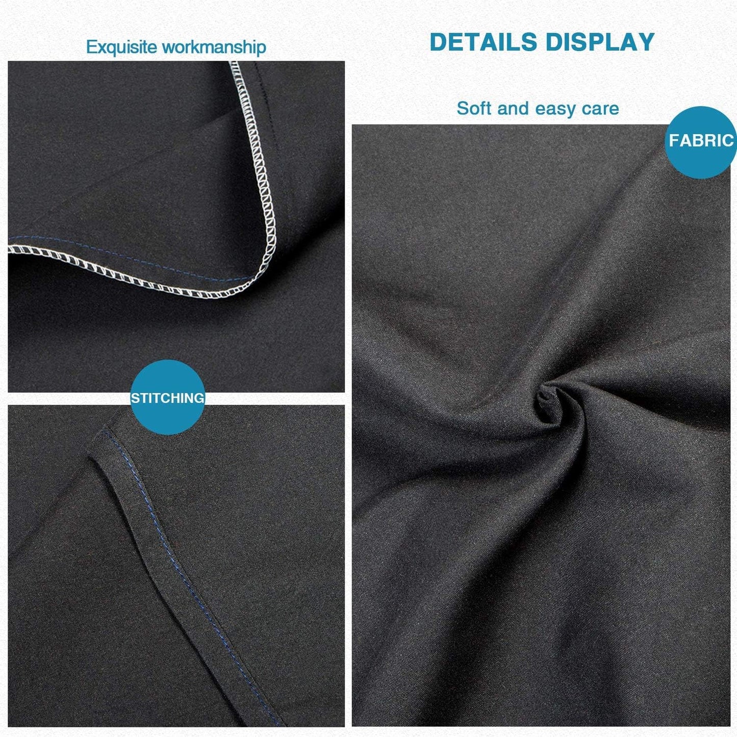 Queen (20X30) Microfiber Pillowcases and Standard (20X26) Pillow Shams, Black