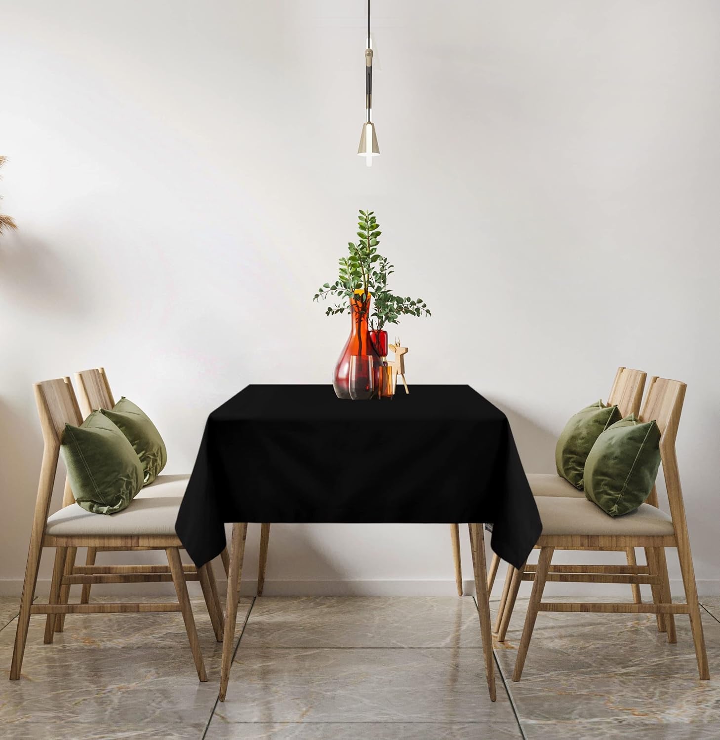Rectangle Table Cloth 2 Pack [60X102 Inches, Black] Tablecloth Machine Washable Fabric Polyester Table Cover for Dining, Buffet Parties, Picnic, Events, Weddings and Restaurants