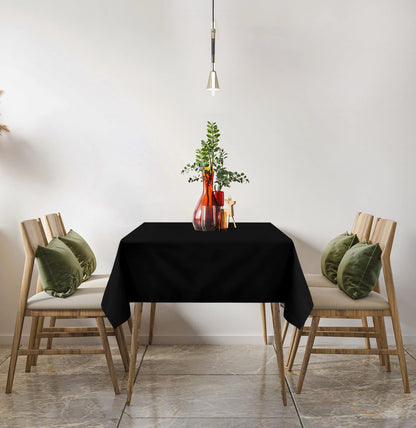 Rectangle Table Cloth 2 Pack [60X102 Inches, Black] Tablecloth Machine Washable Fabric Polyester Table Cover for Dining, Buffet Parties, Picnic, Events, Weddings and Restaurants