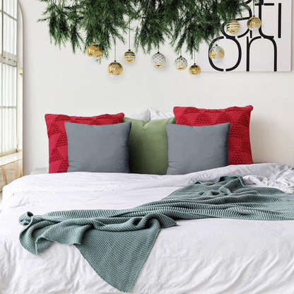 Throw Pillows Insert (Pack of 2, Grey) - 18 X 18 Inches Bed and Couch Pillows - Indoor Decorative Pillow