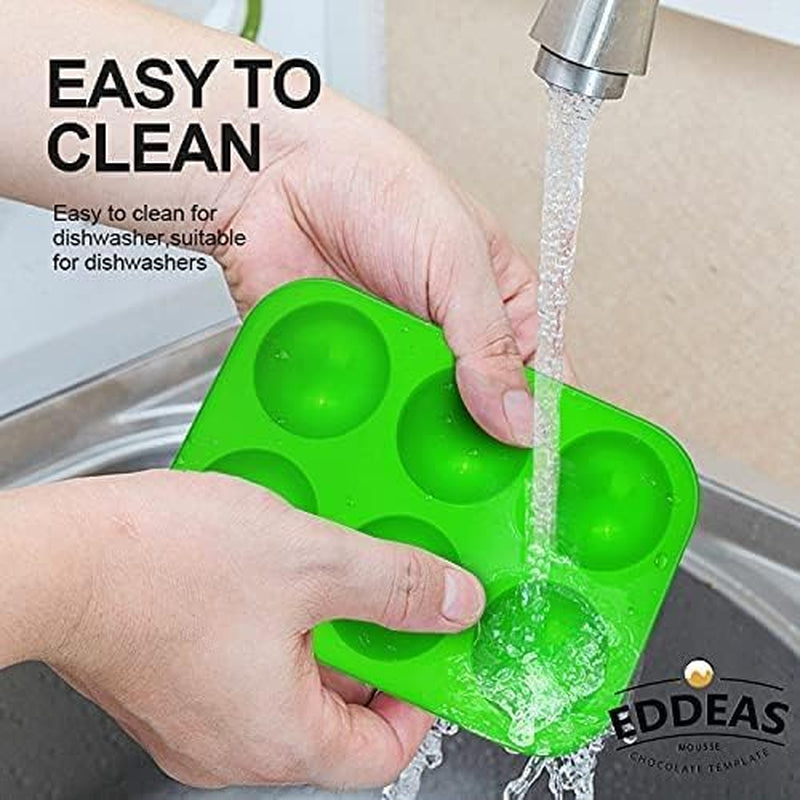 Half Sphere Silicone Molds,  4 Packs 6-Cavity Semi Silicone Dome Molds for Baking, Making Hot Chocolate/Cocoa Bombs, Jelly, Cupcake, Pudding and Dome Mousse