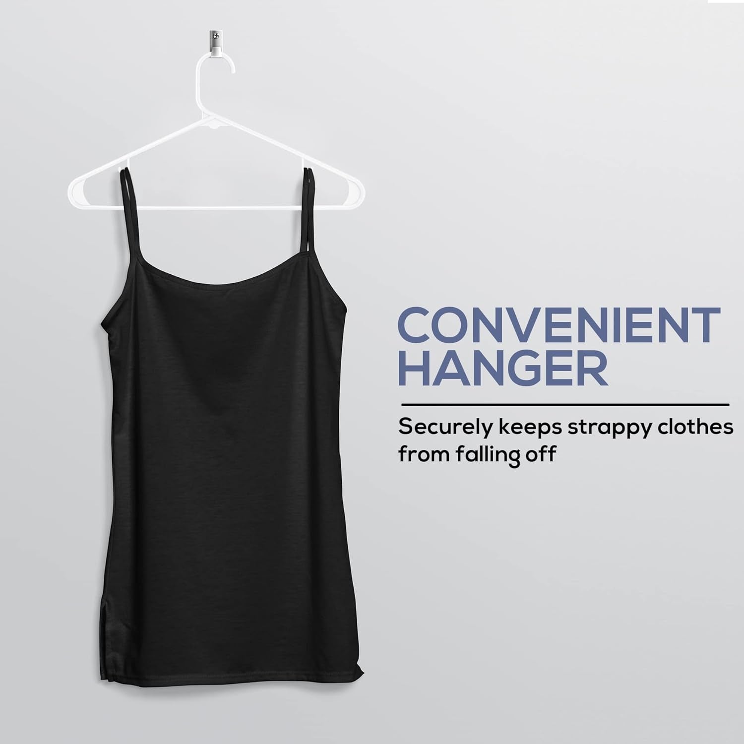 Plastic Hangers 20 Pack - Clothes Hanger with Hooks - Durable & Space Saving (White)