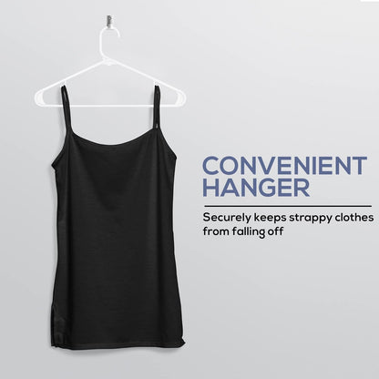 Plastic Hangers 20 Pack - Clothes Hanger with Hooks - Durable & Space Saving (White)