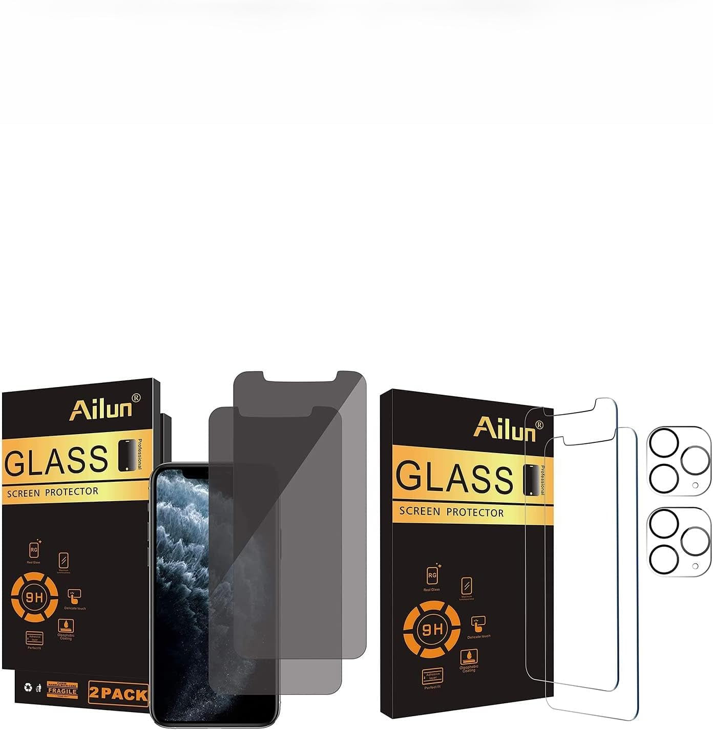 Privacy Screen Protector Compatible for Iphone 11 Pro Max/Iphone Xs Max 6.5 Inch 2Pack and 2Pack Screen Protector for Iphone 11 Pro Max[6.5 Inch] + 2 Pack Camera Lens Protector