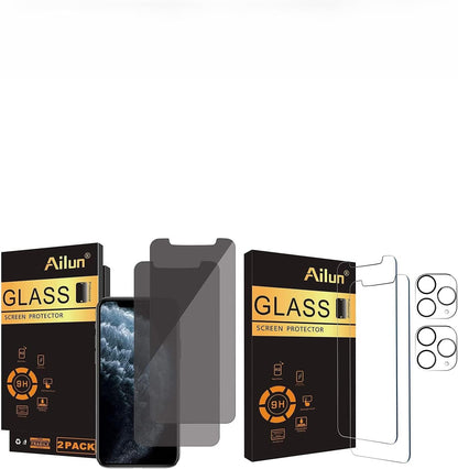 Privacy Screen Protector Compatible for Iphone 11 Pro Max/Iphone Xs Max 6.5 Inch 2Pack and 2Pack Screen Protector for Iphone 11 Pro Max[6.5 Inch] + 2 Pack Camera Lens Protector