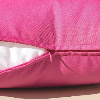 Pack of 2 Decorative Outdoor Waterproof Pillow Covers Square Garden Cushion Sham Throw Pillowcase Summer Shell for Patio Tent Couch 18X18 Inch Hot Pink