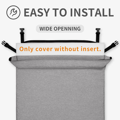 Patio Cushion Covers 27X25X5 Inch 4 Pack, Linen Look Outdoor Water Resistant Chair Seat Cushion Slipcover with Zipper for Outdoor Furniture, Covers Only! Grey