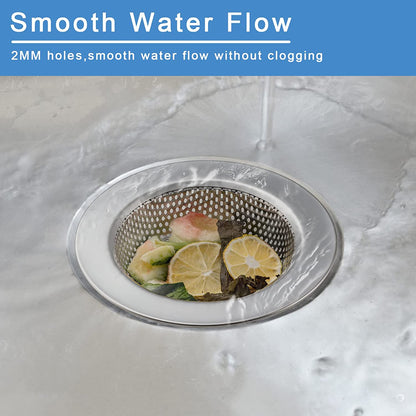2-Pack Upgraded Double-Layer Kitchen Sink Strainer, Compatible with Most Drain Baskets (Outer Diameter 4.5 Inches)