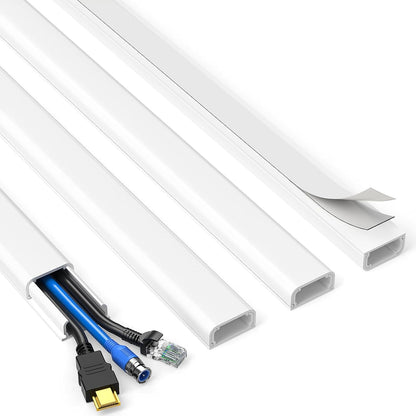TV Cord Hider, 62.8In Cable Hider, Cord Covers for Wires on Wall, Wire Covers for 2-3 Cords, Wire Hiders for TV on Wall, Easier Setup Cable Cover Management, 4X L15.7 W0.94 H0.47In, White
