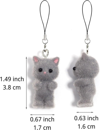 Cat Phone Charms Y2K Cute Aesthetic Kawaii Cat Mobile Phone Pendants Wrist Straps Lanyard Accessories for Bag Backpack Keychain Camera Pendants Decor