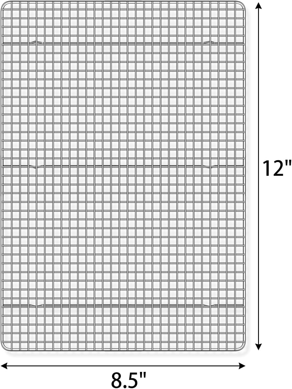 2-Pack Cooling Racks for Baking - 8.5" X 12" - Quarter Size - Stainless Steel Wire Cookie Rack Fits Quarter Sheet Pan, Oven Safe for Cooking, Roasting, Grilling