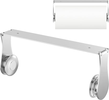 Paper Towel Holder under Cabinet, Wall Mount, One-Handed Tear, Stainless Steel, Silver, Paper Roll Holder for Kitchen Bathroom Farmhouse Essentials Decor Accessories