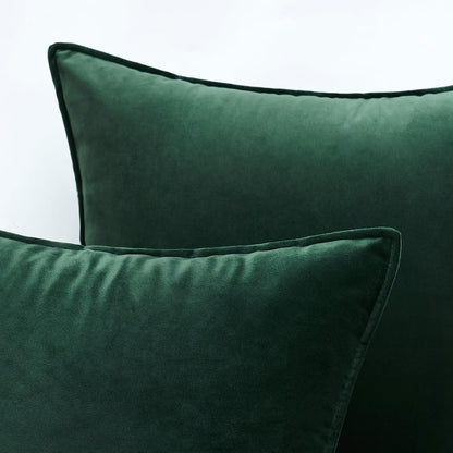 Pack of 2 Christmas Decorative Velvet Throw Pillow Cover Soft Army Green Pillow Cover Solid Square Cushion Case for Winter Sofa Bedroom Car 18X 18 Inch 45X 45Cm