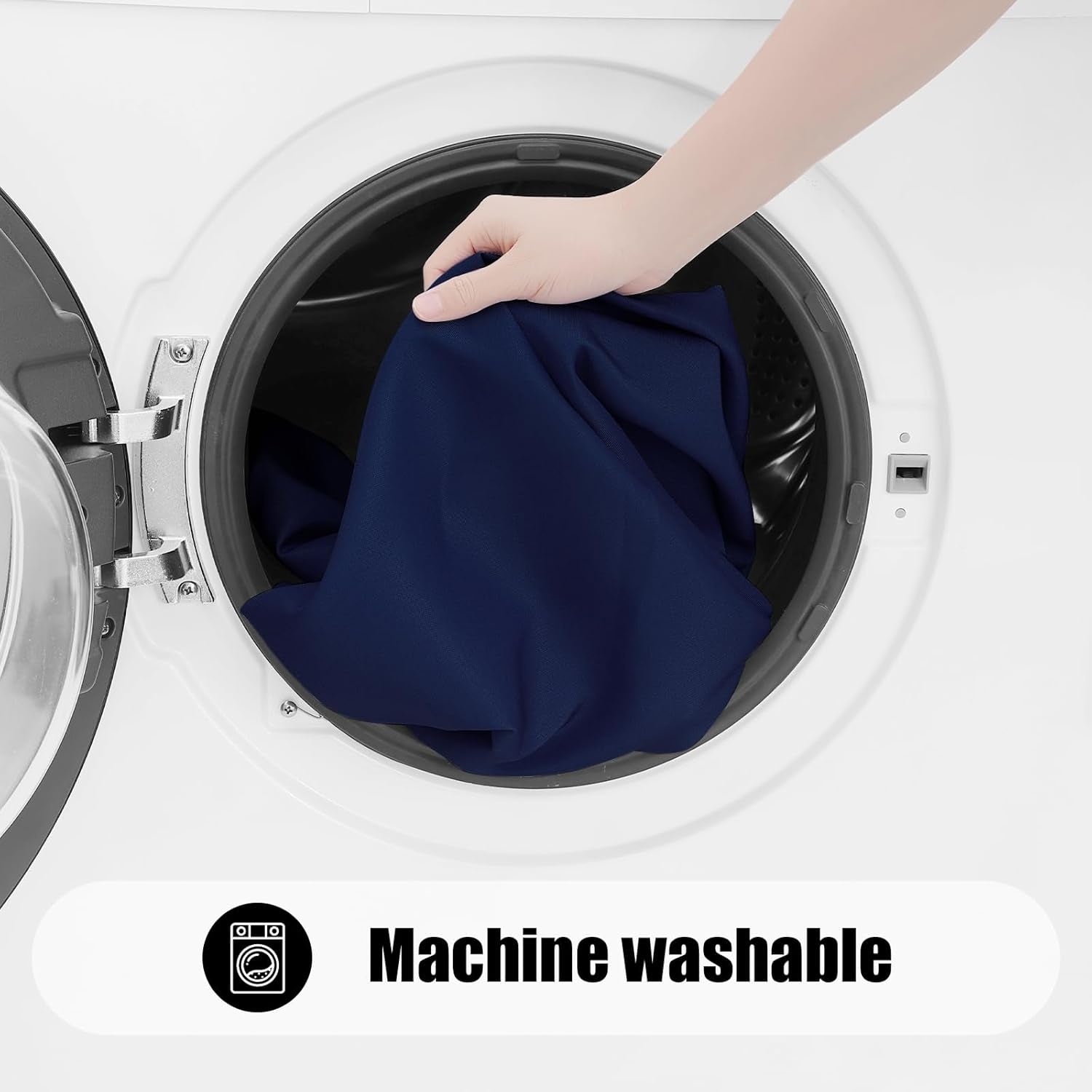 2-Pack Waterproof Elastic Fitted Picnic Tablecloths, Washable Polyester Rectangular Covers for Indoor and Outdoor Use (Navy, 30" x 72")