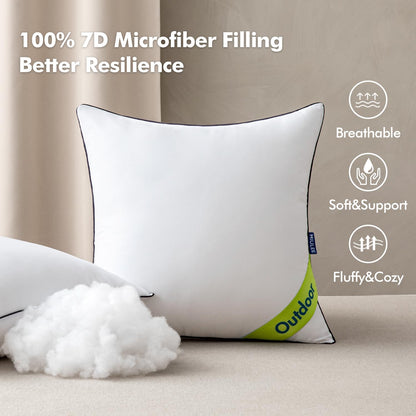 12X20 Outdoor Pillows, Pack of 2 Water Resistant Waterproof Pillow Inserts Decorative Stuffer for Sofa Couch Patio and Garden