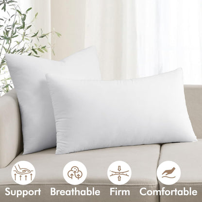 16X20 Inch Premium Lumbar Throw Pillow for Bed Sofa Couch Virgin Microfiber with 100% Cotton Cover Decorative Throw Pillow Insert Stuffer Form