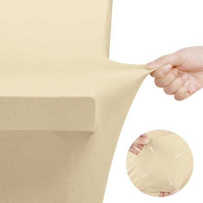 Spandex Tablecloth 2 Pack [6FT, Champagne] Tight, Fitted, Washable and Wrinkle Resistant Stretch Table Cloth Rectangle Cover for Trade Show, Weddings & Parties [72Lx30Wx30H Inch]