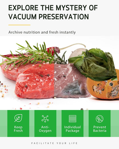 Vacuum Sealer Bags for Food, 2 Pack 8" X 20' Commercial Grade Bag Rolls, Food Vac Bags for Storage, Meal Prep or Sous Vide