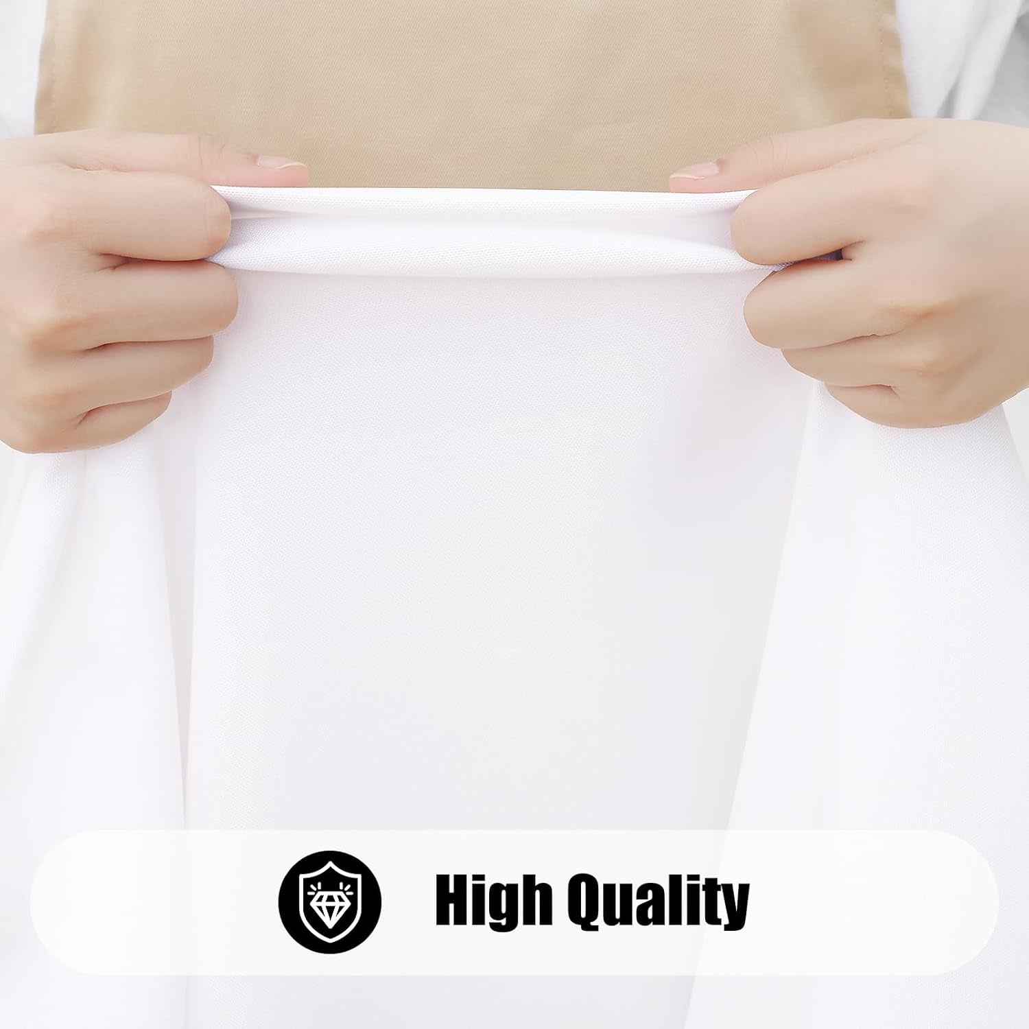 2 Pack Rectangle Picnic Table Cloth, Waterproof Elastic Fitted Tablecloths, Washable Polyester Rectangular Patio Table Cover for Camping, Indoor and Outdoor (White, 30"X48")