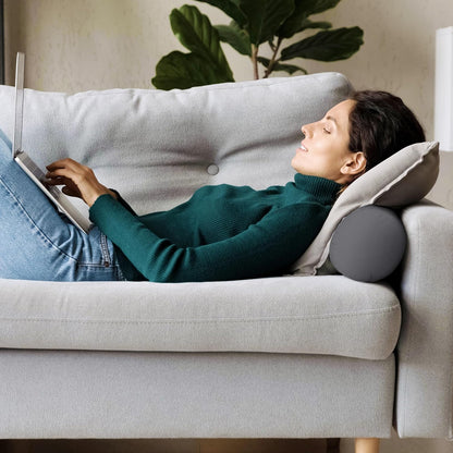 Bolster Pillows Insert (Pack of 2, Grey) - 6 X 16 Inches Bed and Couch Pillows - Indoor Decorative Pillows