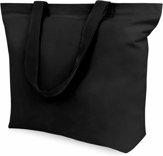2-Pack Canvas Tote Bags with Magnetic Snap, Reusable Grocery Shopping Bags, DIY Your Creative Designs