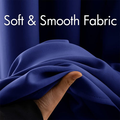 Blackout Curtains Room Darkening Thermal Insulated Drapes Solid Window Treatment Set Grommet Top Light Blocking Curtain for Living Room/Bedroom 2 Panels 42 X 84 Inch, Navy Blue