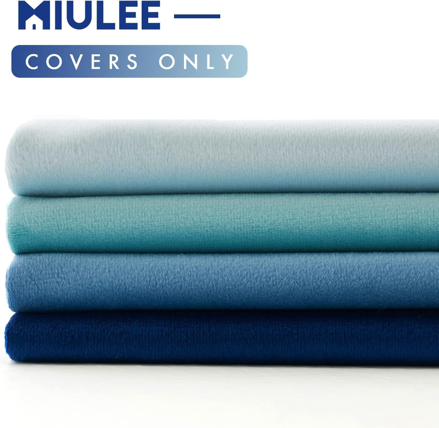 Pack of 4 Velvet Throw Pillow Covers Soft Solid Decorative Square Spring Cushion Case for Sofa Bedroom Living Room 18 X 18 Inch Blue