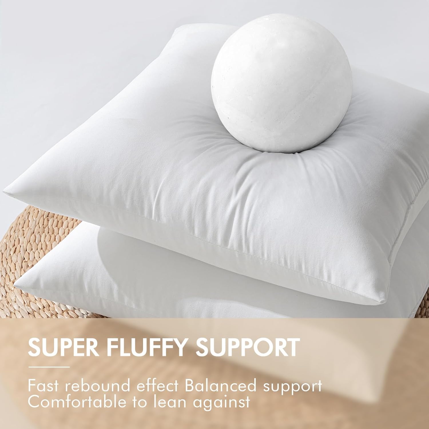 Pack of 4 12X20 Inch Outdoor Pillow Inserts Waterproof Decorative Throw Pillow Insert, Rectangle Lumbar Garden Pillow Form for Patio Sofa Couch