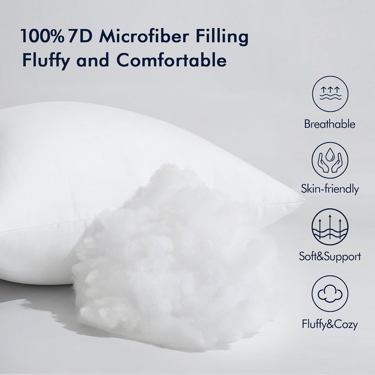 Pack of 4 12X20 Inch Outdoor Pillow Inserts Waterproof Decorative Throw Pillow Insert, Rectangle Lumbar Garden Pillow Form for Patio Sofa Couch