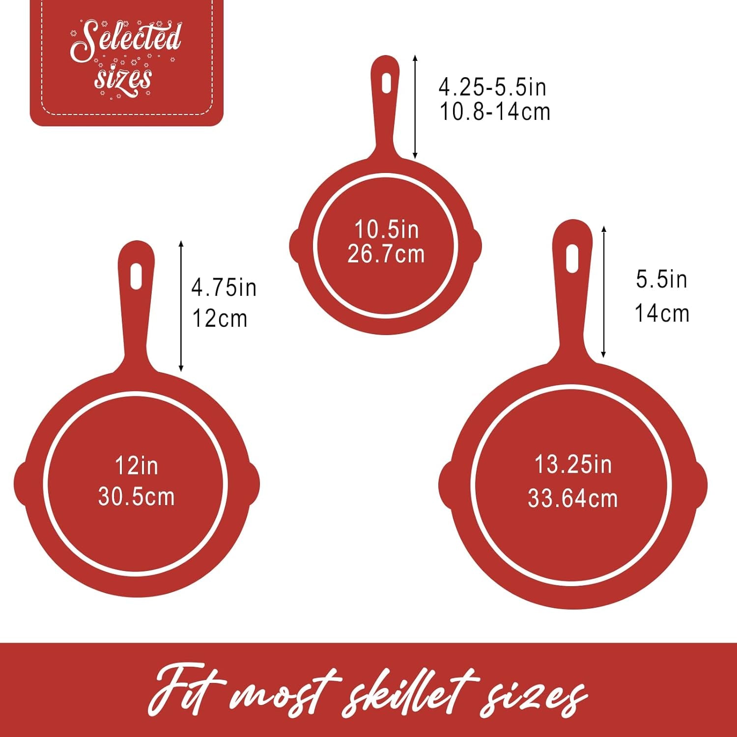 Cast Iron Handle Covers, 6 Pack Heat Resistant Silicone Handle Covers for Cast Iron Skillets and Pans