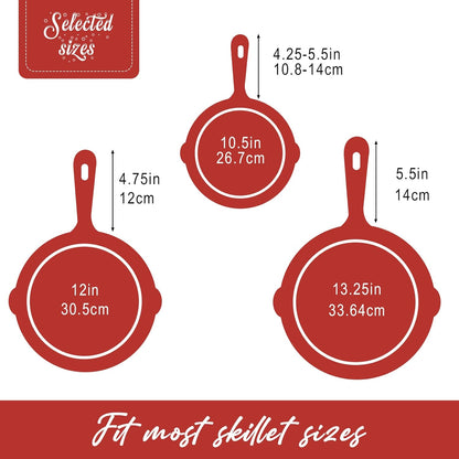 Cast Iron Handle Covers, 6 Pack Heat Resistant Silicone Handle Covers for Cast Iron Skillets and Pans