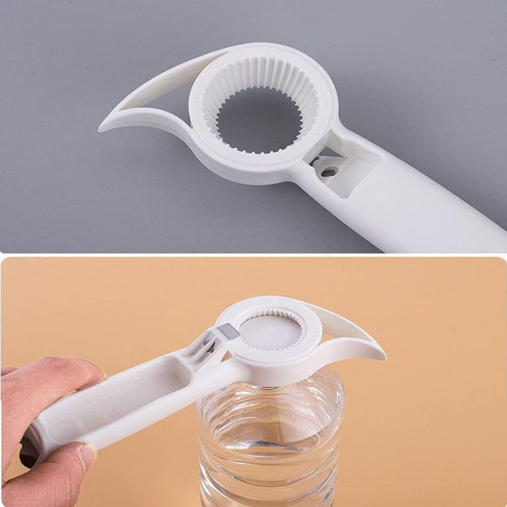 New 4 in 1 Multi Function Can Opener Bottle,Multi Kitchen Tool for Jelly Jars,Wine, Beer and Other,Bottle Opener to Protect the Nail Use for Children,Elderly and Arthritis Sufferers (2Pcs)